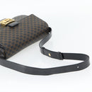 CELINE Macadam Canvas Horse Carriage Bag PVC Leather Black Gold Auth 182778V-7