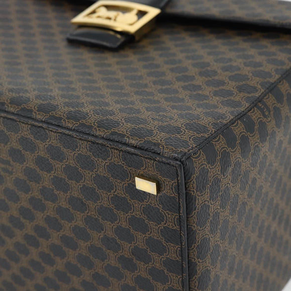 CELINE Macadam Canvas Vanity Horse Carriage Bag PVC Leder Schwarz Auth 182779V