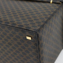 CELINE Macadam Canvas Vanity Horse Carriage Bag PVC Leder Schwarz Auth 182779V-15