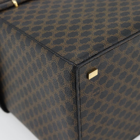 CELINE Macadam Canvas Vanity Horse Carriage Bag PVC Leder Schwarz Auth 182779V