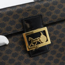 CELINE Macadam Canvas Vanity Horse Carriage Bag PVC Leder Schwarz Auth 182779V-17