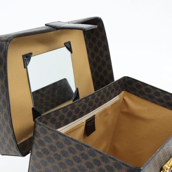 CELINE Macadam Canvas Vanity Horse Carriage Bag PVC Leder Schwarz Auth 182779V
