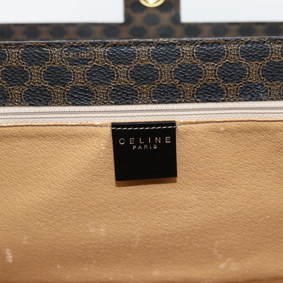 CELINE Macadam Canvas Vanity Horse Carriage Bag PVC Leder Schwarz Auth 182779V