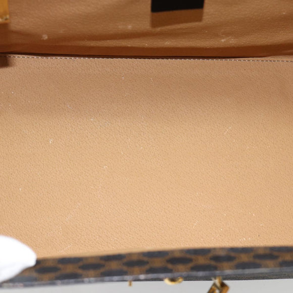CELINE Macadam Canvas Vanity Horse Carriage Bag PVC Leder Schwarz Auth 182779V