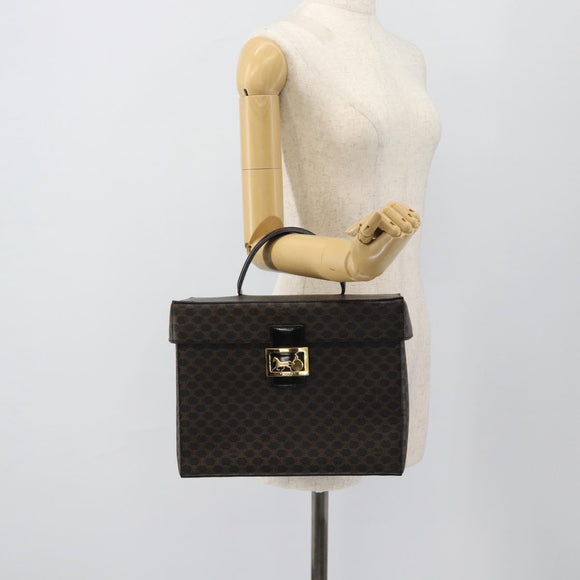CELINE Macadam Canvas Vanity Horse Carriage Bag PVC Leder Schwarz Auth 182779V