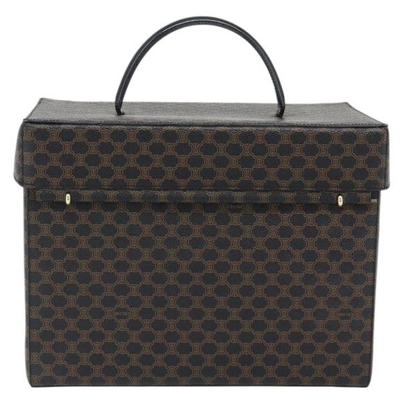 CELINE Macadam Canvas Vanity Horse Carriage Bag PVC Leder Schwarz Auth 182779V