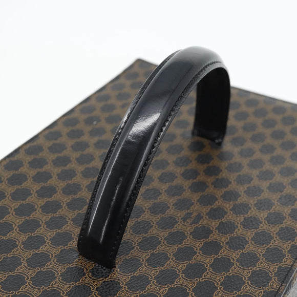 CELINE Macadam Canvas Vanity Horse Carriage Bag PVC Leder Schwarz Auth 182779V