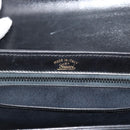 GUCCI Web Sherry Line Shoulder Bag Leather Black Gold Red Auth 182780A-12