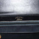 GUCCI Web Sherry Line Shoulder Bag Leather Black Gold Red Auth 182780A-18