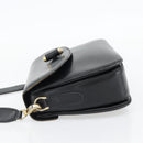 GUCCI Web Sherry Line Shoulder Bag Leather Black Gold Red Auth 182780A-3