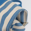 HERMES Cannes MM Hand Bag Canvas Blue Silver Auth 182782A-14
