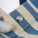 HERMES Cannes MM Hand Bag Canvas Blue Silver Auth 182782A-15
