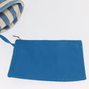 HERMES Cannes MM Hand Bag Canvas Blue Silver Auth 182782A-19