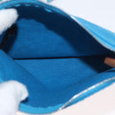 HERMES Cannes MM Hand Bag Canvas Blue Silver Auth 182782A-22