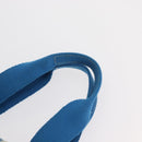 HERMES Cannes MM Hand Bag Canvas Blue Silver Auth 182782A-8