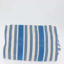 HERMES Cannes MM Hand Bag Canvas Blue Silver Auth 182782A-9