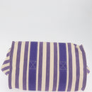 HERMES Cannes MM Hand Bag Canvas Purple Silver Auth 182783A-10