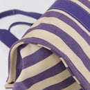HERMES Cannes MM Hand Bag Canvas Purple Silver Auth 182783A-11