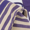 HERMES Cannes MM Hand Bag Canvas Purple Silver Auth 182783A-12