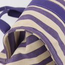 HERMES Cannes MM Hand Bag Canvas Purple Silver Auth 182783A-13
