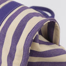 HERMES Cannes MM Hand Bag Canvas Purple Silver Auth 182783A-14