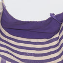 HERMES Cannes MM Hand Bag Canvas Purple Silver Auth 182783A-16
