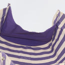 HERMES Cannes MM Hand Bag Canvas Purple Silver Auth 182783A-17