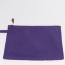 HERMES Cannes MM Hand Bag Canvas Purple Silver Auth 182783A-18