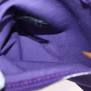 HERMES Cannes MM Hand Bag Canvas Purple Silver Auth 182783A-21