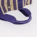 HERMES Cannes MM Hand Bag Canvas Purple Silver Auth 182783A-8
