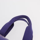 HERMES Cannes MM Hand Bag Canvas Purple Silver Auth 182783A-9