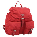 PRADA Backpack Nylon Red Silver Auth 182785A-1