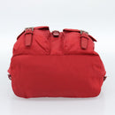 PRADA Backpack Nylon Red Silver Auth 182785A-5