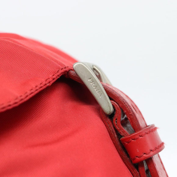 PRADA Backpack Nylon Red Silver Auth 182785A