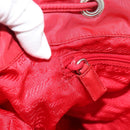 PRADA Backpack Nylon Red Silver Auth 182785A-24