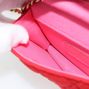 CHANEL Chain Mini Matelasse 12 Umhängetasche Baumwolle Rot Gold CC Auth 182786SM-21