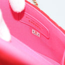 CHANEL Chain Mini Matelasse 12 Umhängetasche Baumwolle Rot Gold CC Auth 182786SM-11