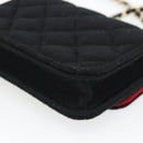 CHANEL Chain Mini Matelasse 12 Shoulder Bag Cotton Black Gold CC Auth 182787SM-12