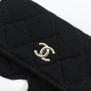 CHANEL Chain Mini Matelasse 12 Shoulder Bag Cotton Black Gold CC Auth 182787SM-14