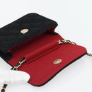 CHANEL Chain Mini Matelasse 12 Shoulder Bag Cotton Black Gold CC Auth 182787SM-15