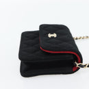 CHANEL Chain Mini Matelasse 12 Shoulder Bag Cotton Black Gold CC Auth 182787SM-5