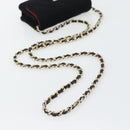 CHANEL Chain Mini Matelasse 12 Shoulder Bag Cotton Black Gold CC Auth 182787SM-7