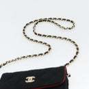 CHANEL Chain Mini Matelasse 12 Shoulder Bag Cotton Black Gold CC Auth 182787SM-8