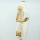VERSACE Chain Shoulder Pouch Card Case Leather Gold Auth 182790V-19