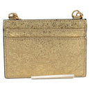 VERSACE Chain Shoulder Pouch Card Case Leather Gold Auth 182790V-2