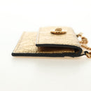 VERSACE Chain Shoulder Pouch Card Case Leather Gold Auth 182790V-4