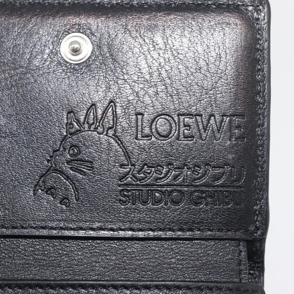 LOEWE Studio Ghibli Collaboration Compact Wallet Leather Brown Auth 182792SM