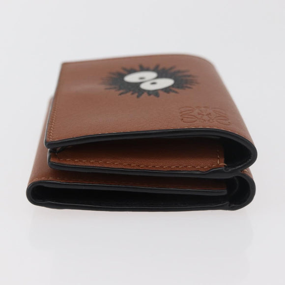 LOEWE Studio Ghibli Collaboration Compact Wallet Leather Brown Auth 182792SM