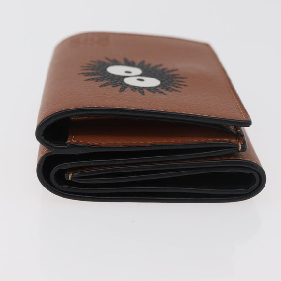 LOEWE Studio Ghibli Collaboration Compact Wallet Leather Brown Auth 182792SM