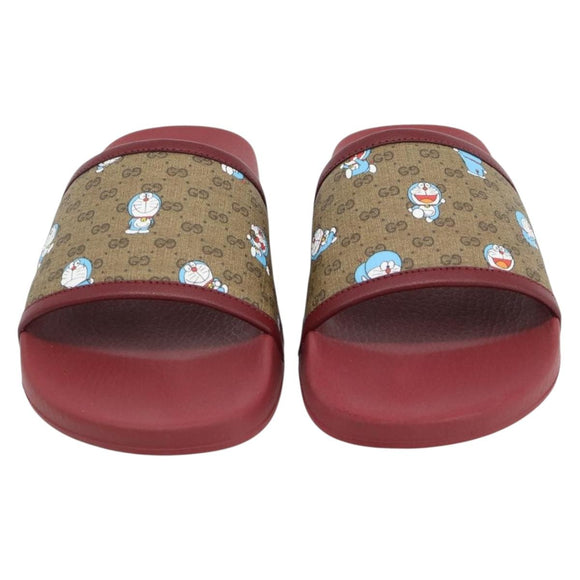 GUCCI Micro GG Supreme Fujiko Pro Doraemon Sandals PVC 655026 Auth 182793SM